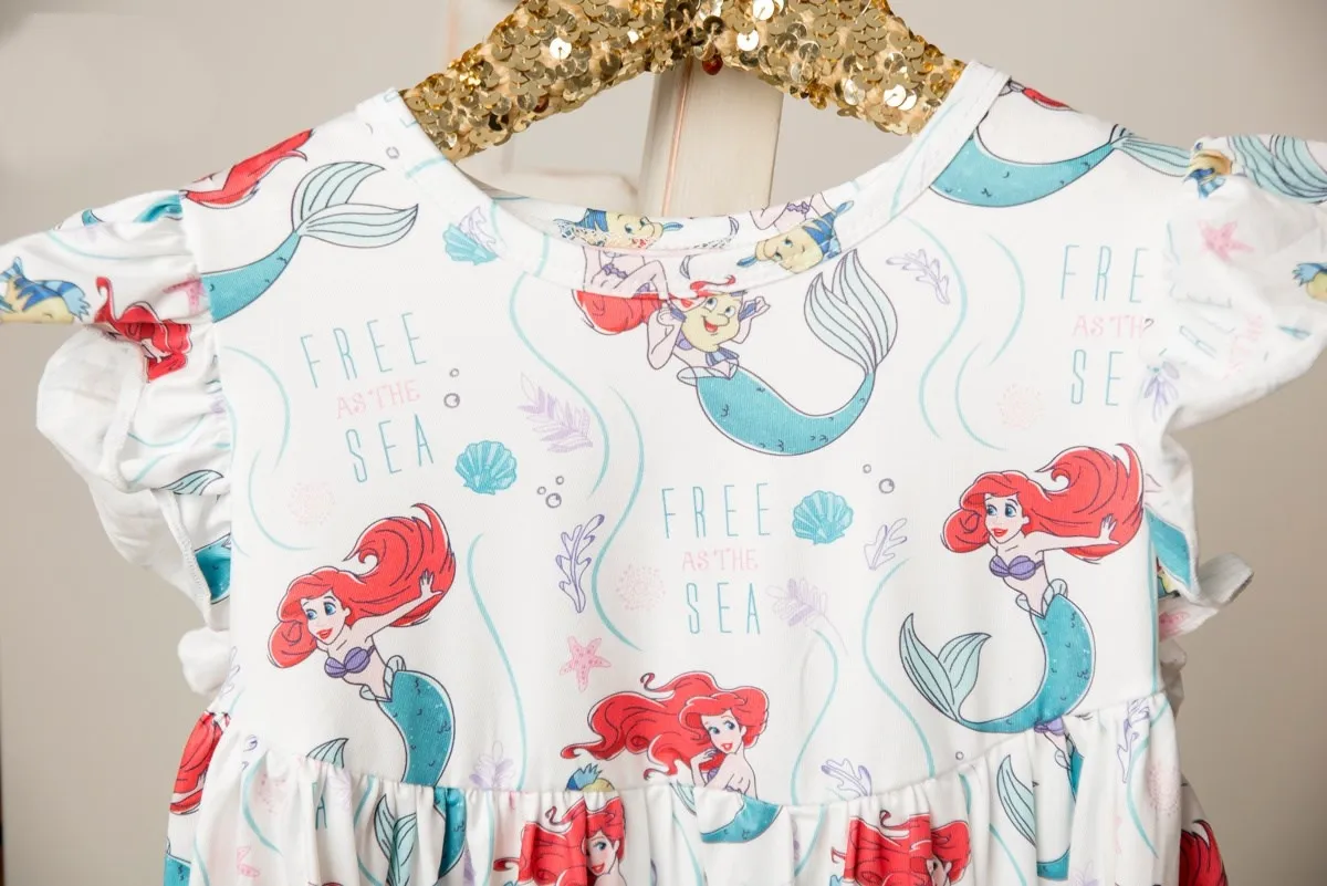 $10.00 EA - 5-6 X 1, 6-7 X 1, 7-8 X 1 - Girls Fun Character Dresses - White Mermaid Princess