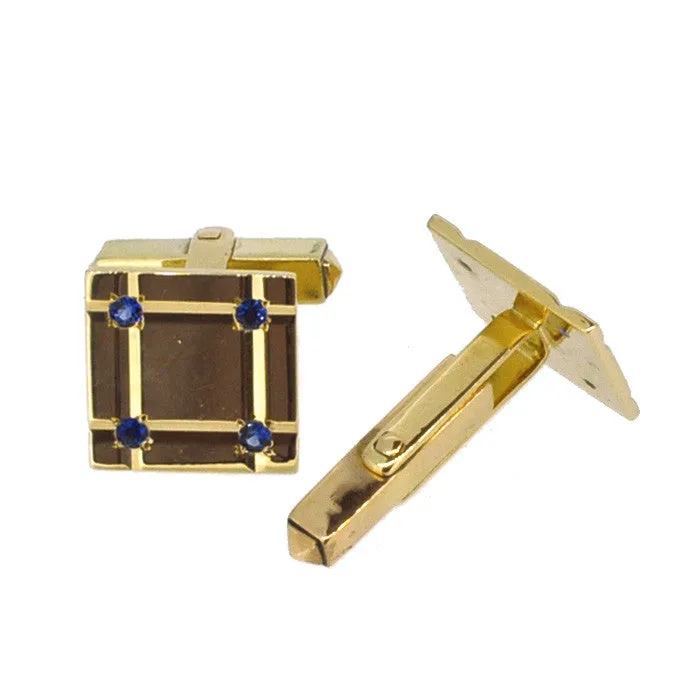 14 Carat Gold Sapphire Cufflinks