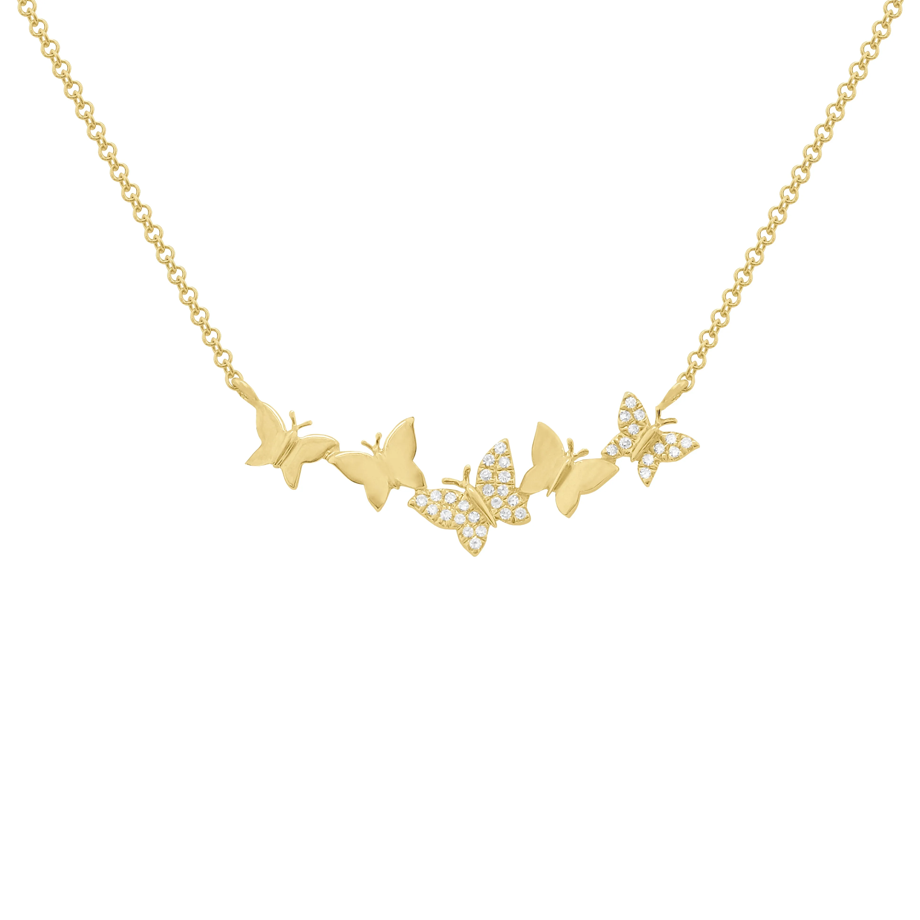 14K GOLD DIAMOND BLAIRE BUTTERFLY NECKLACE