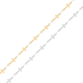 18K Gold PVD Stainless Steel Cross Chain - By The Foot / SPL1023