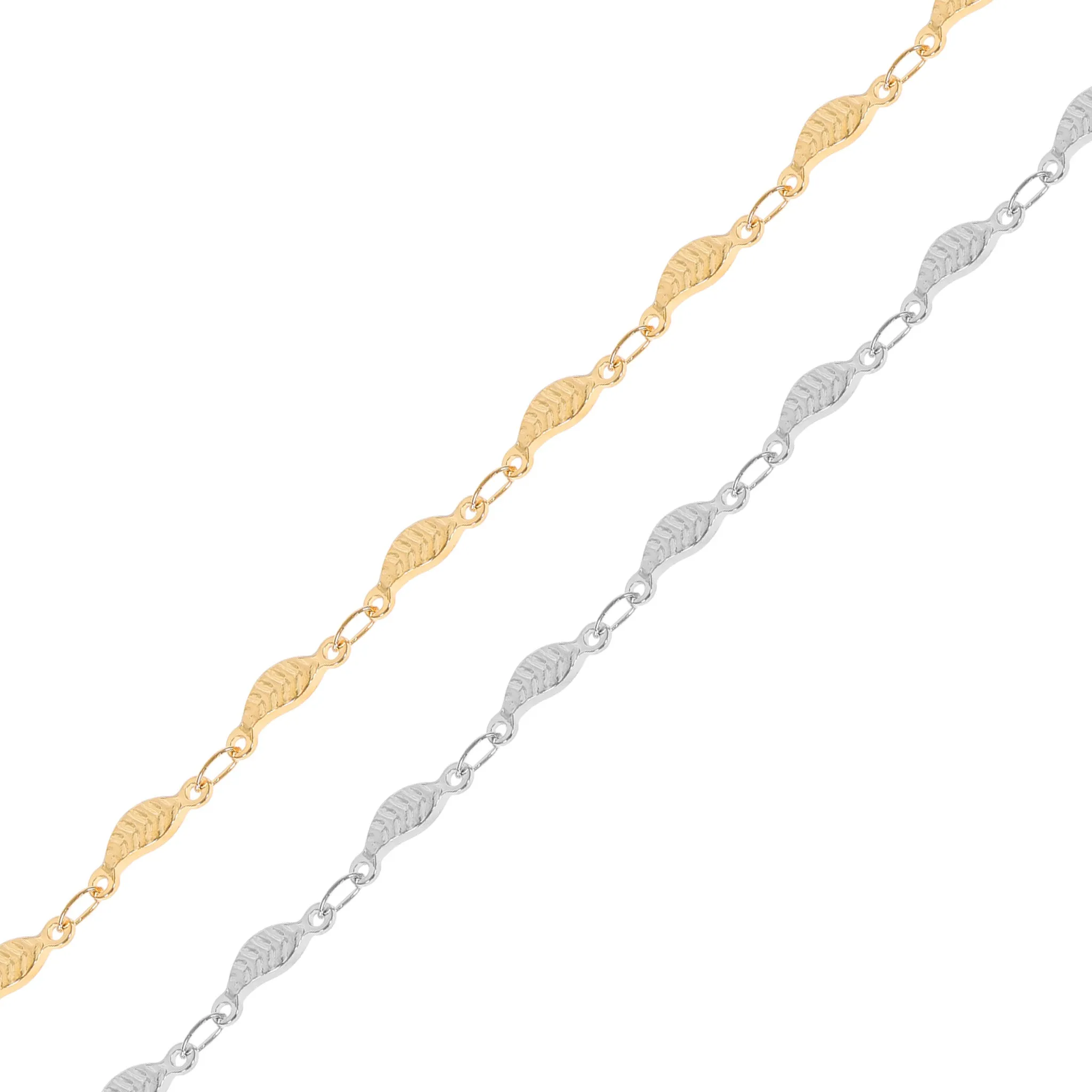 18K Gold PVD Stainless Steel Leaf Chain - By The Foot / SPL1020