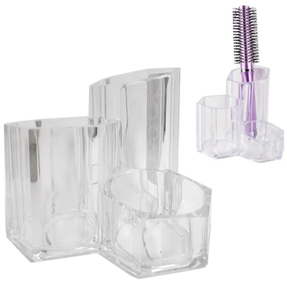 2 Clear Cosmetic Organizer Case Storage Jewelry Makeup Holder Box Vanity Make Up