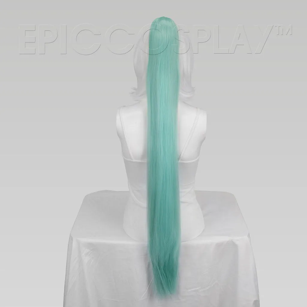 35" Mint Green Straight Ponytail Clipon