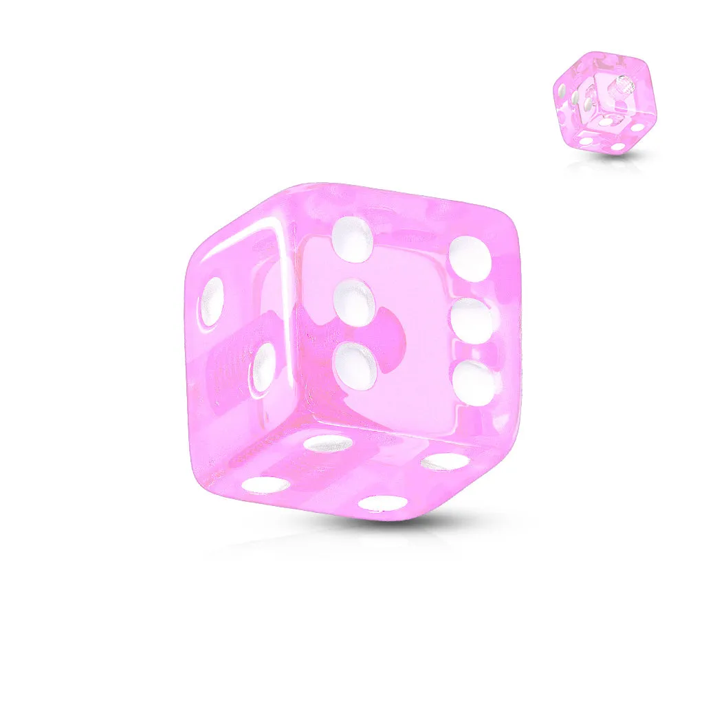 5mm UV Acrylic Dice Body Jewellery Part