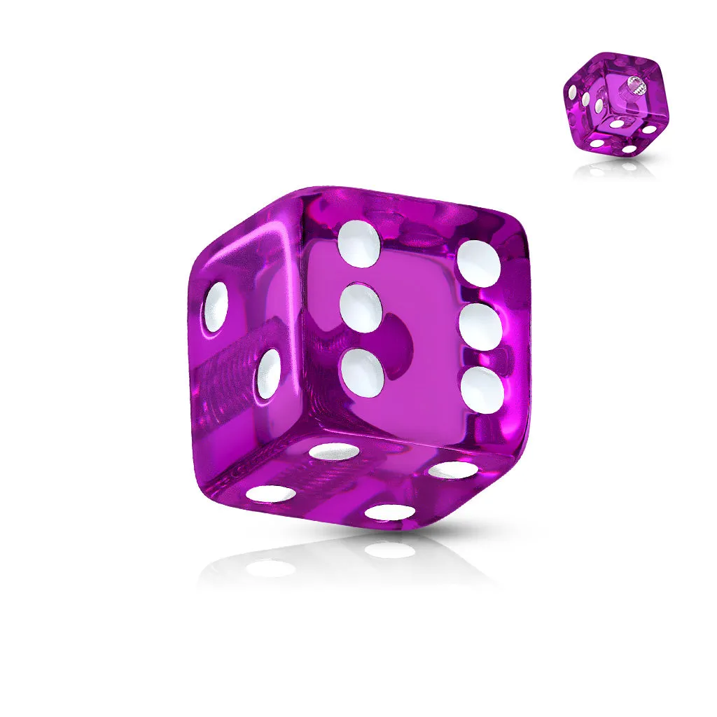 5mm UV Acrylic Dice Body Jewellery Part