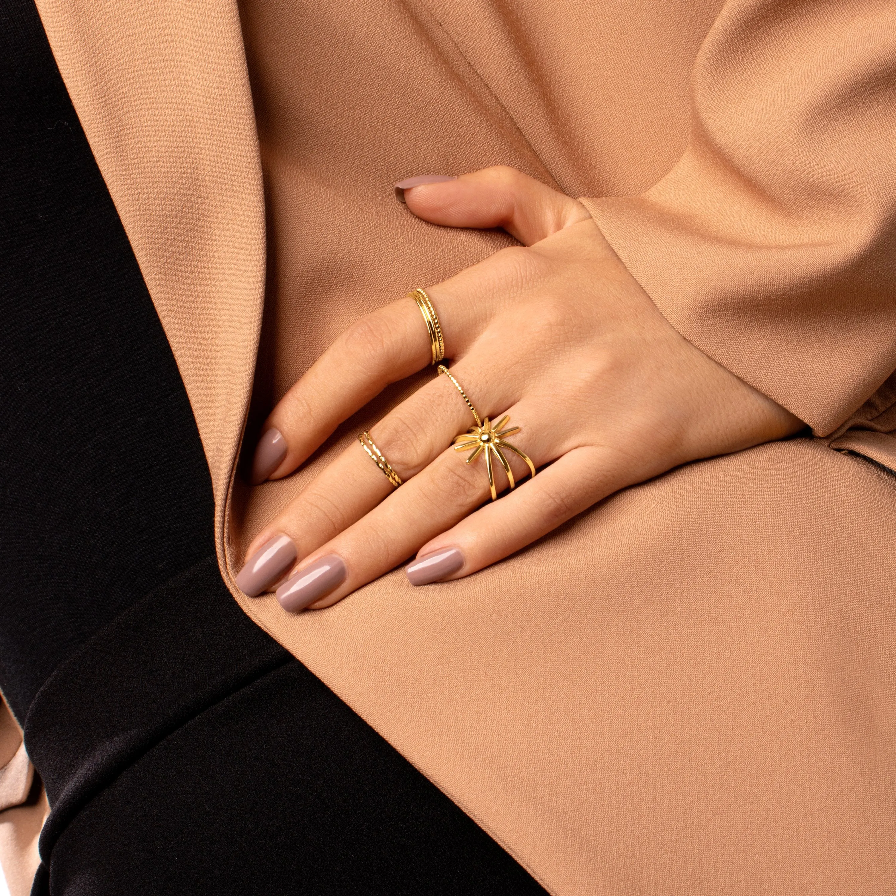6 Pack Simonetta Gold Rings