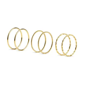 6 Pack Simonetta Gold Rings
