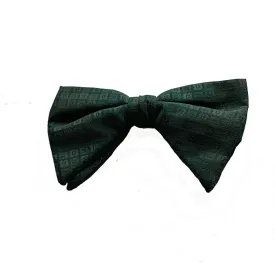 70s Extreme Bow Tie Butterfly Brocade Clip-On Dark Green Ormond VFG