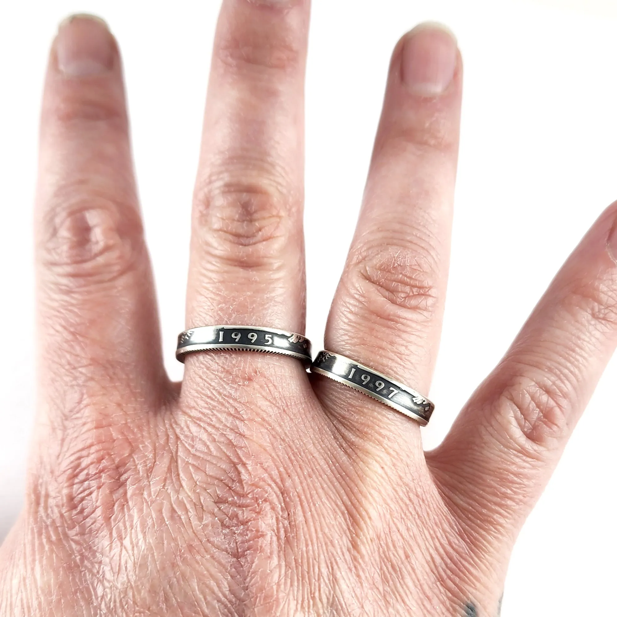90% Silver 1992-1998 Washington Quarter Stacking Coin Ring