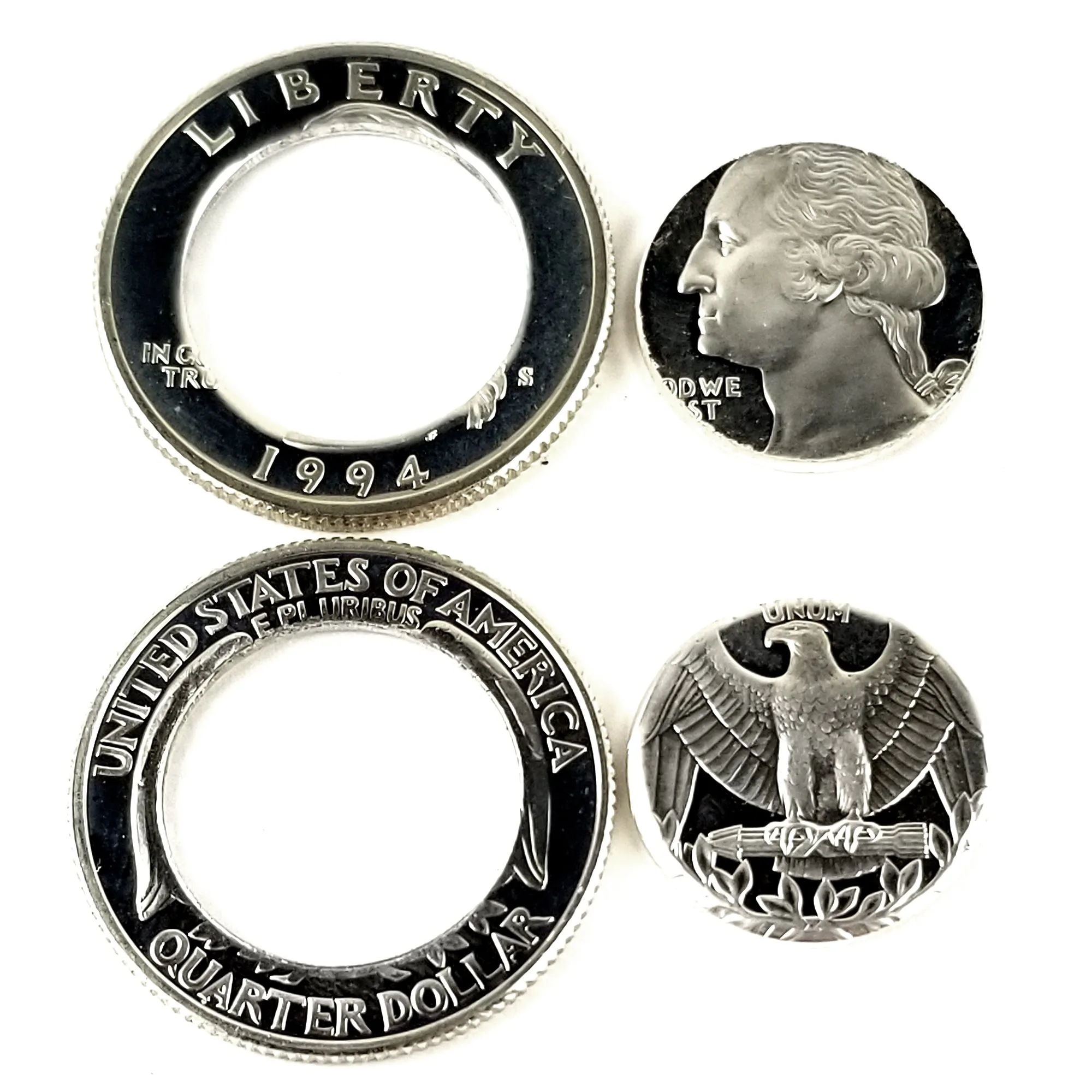 90% Silver 1992-1998 Washington Quarter Stacking Coin Ring