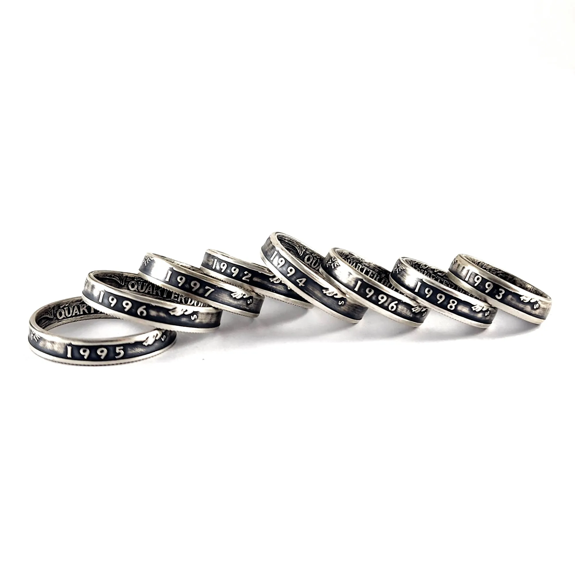 90% Silver 1992-1998 Washington Quarter Stacking Coin Ring