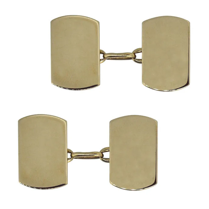 9ct Plain Gold cufflinks