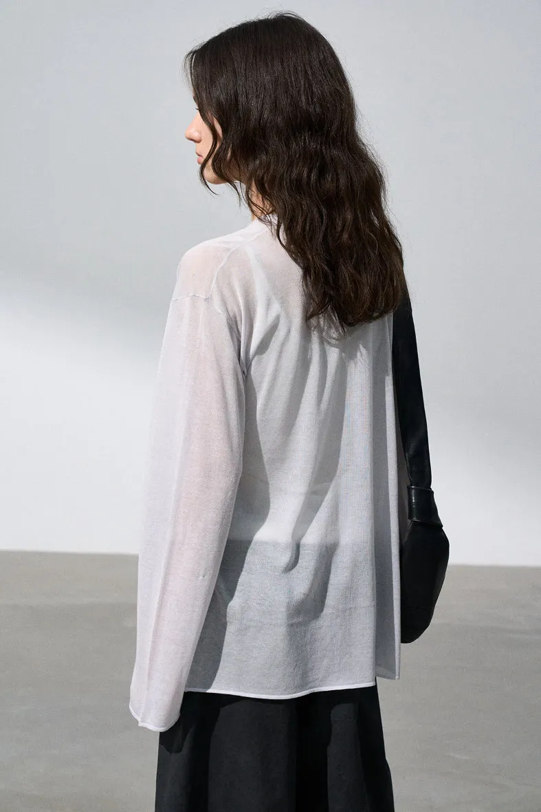 Acetate blend cool knit cardigan | 4 color