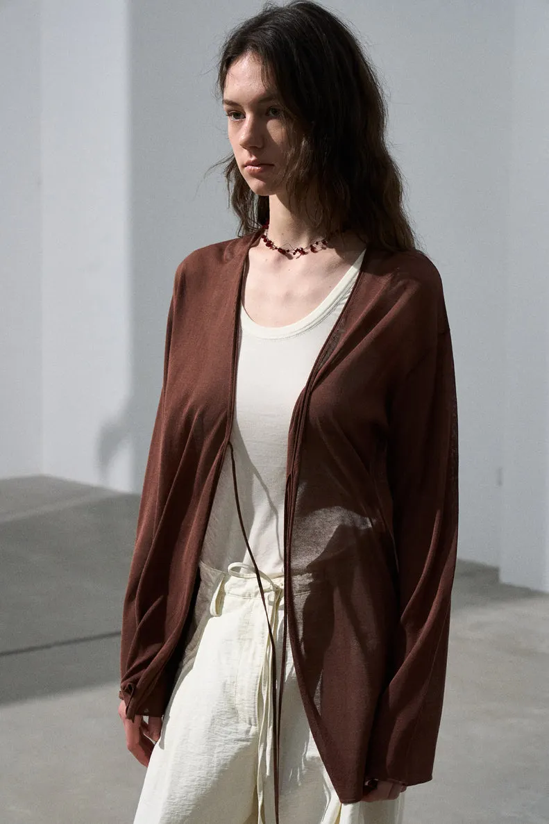 Acetate blend cool knit cardigan | 4 color