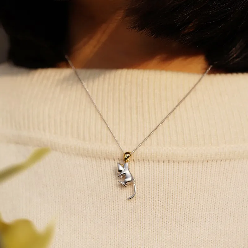 Adorable Picked Up Cat Necklace