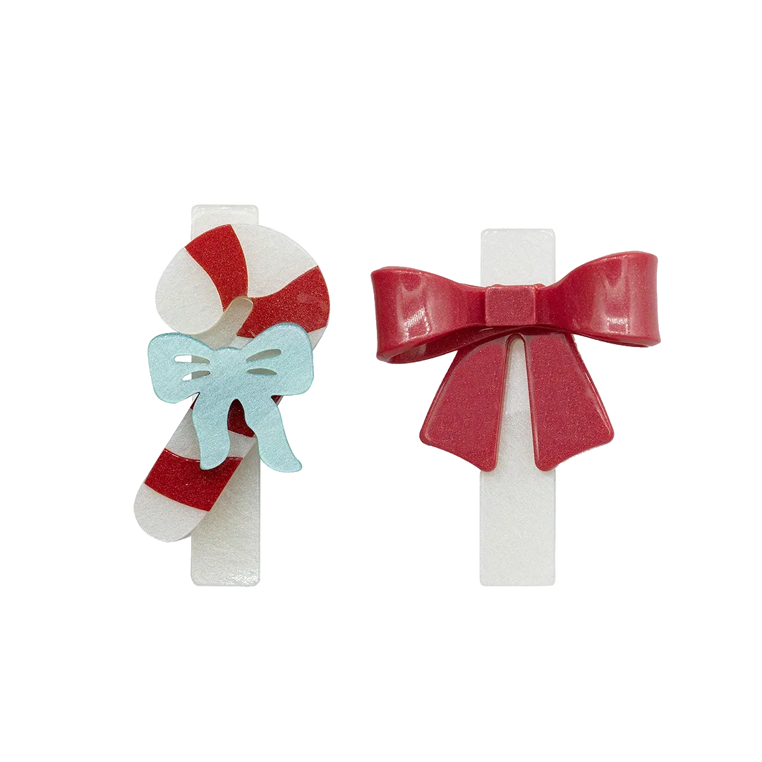 Alligator Clip Set - Candy Cane