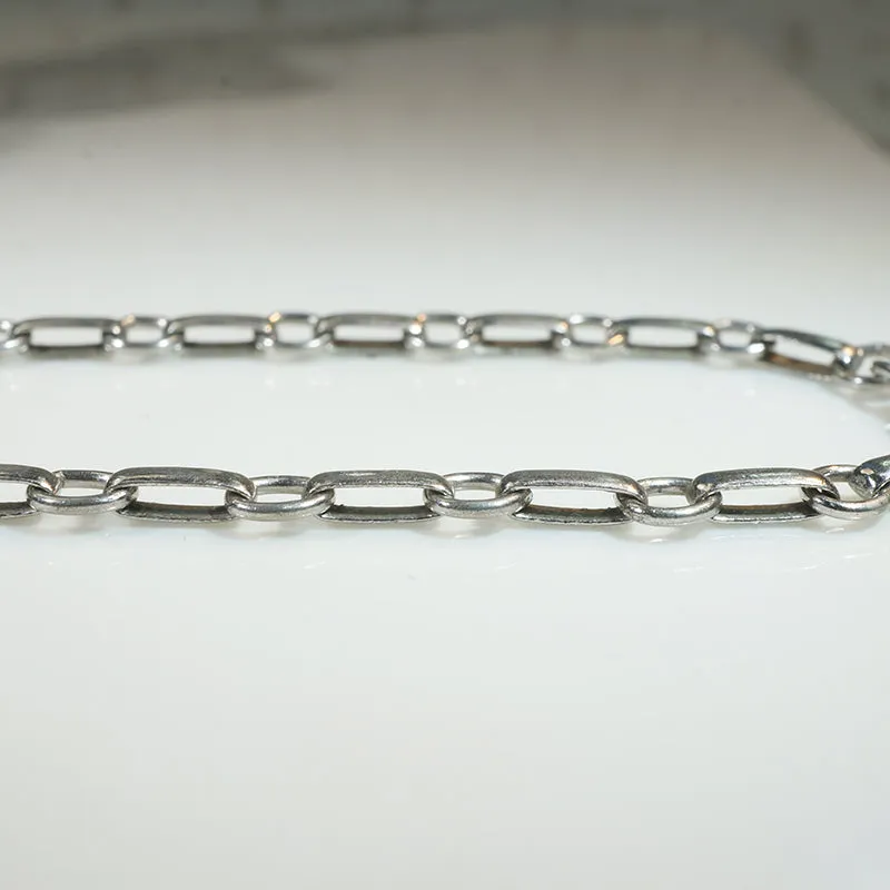 Alternating Silver Tone Link Chain Necklace