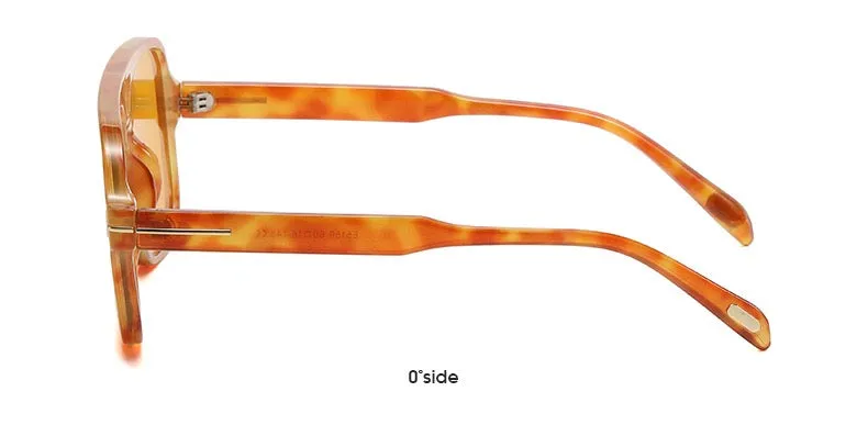 Amari Unisex Glasses - Brown Hawksbill/Yellow