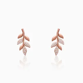 Anushka Sharma Rose Gold Matte Twig Earrings