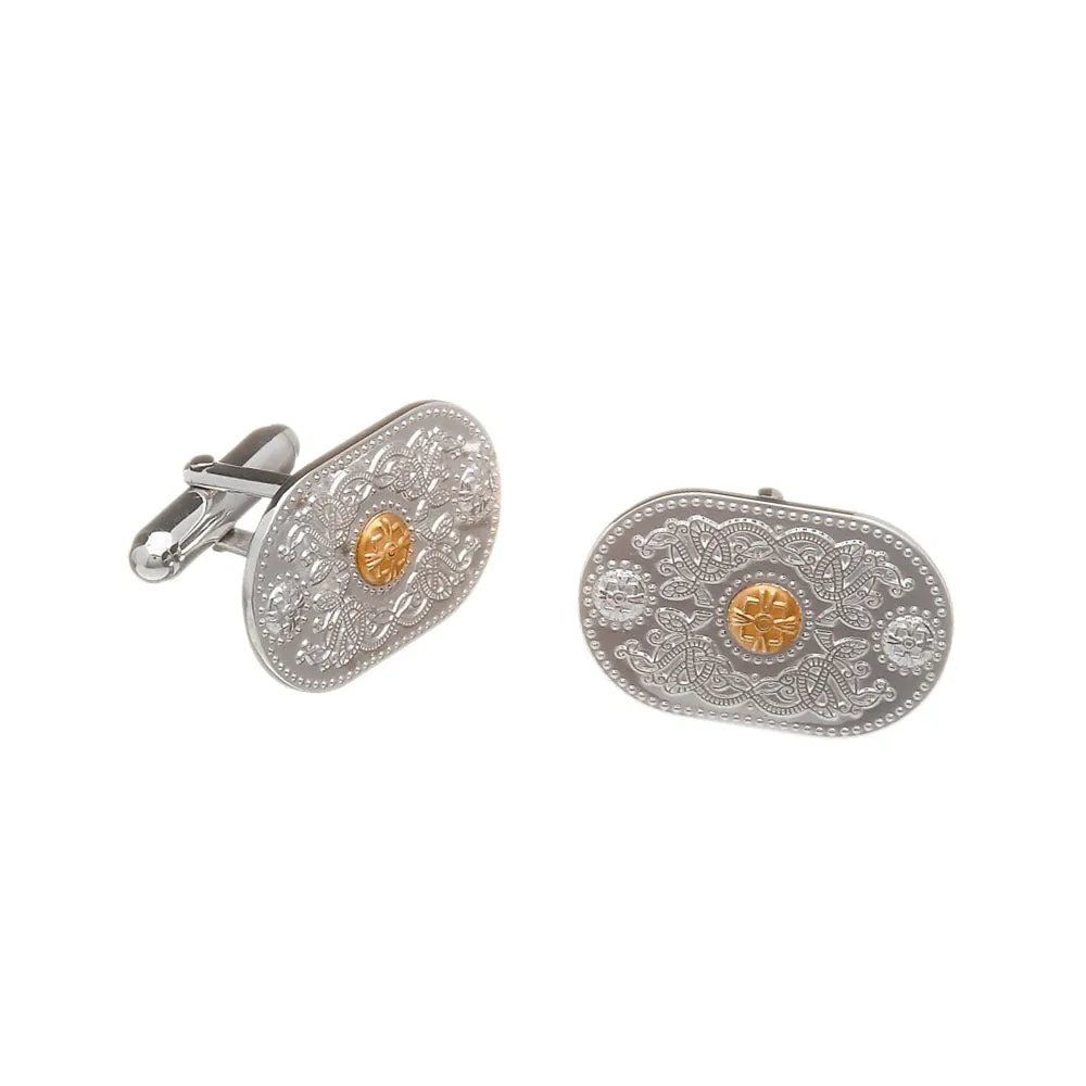 Arda Sterling Silver Cufflinks with 9ct Rare Irish Gold