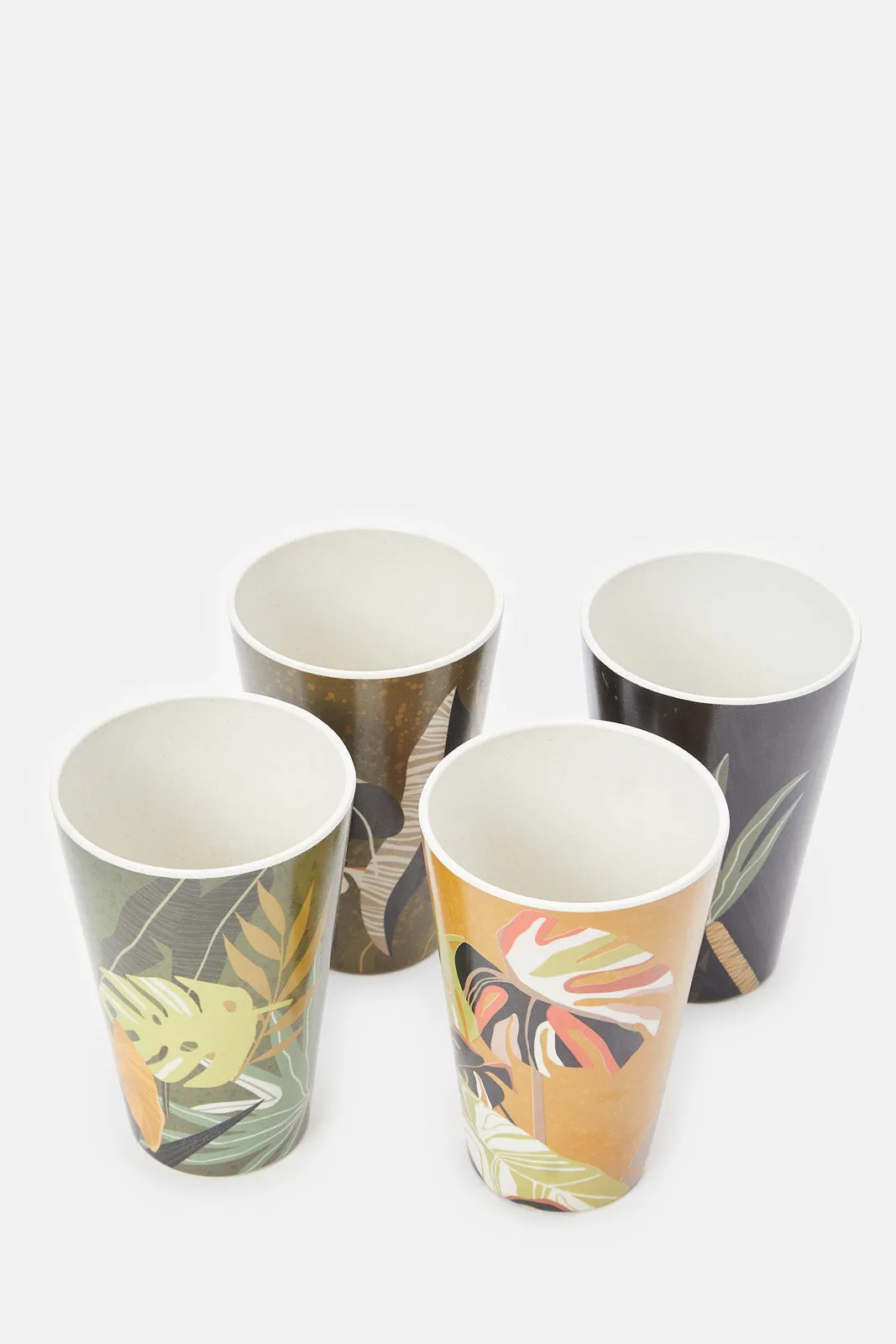 Assorted Printed Bamboo Glass Set (4 Piece)