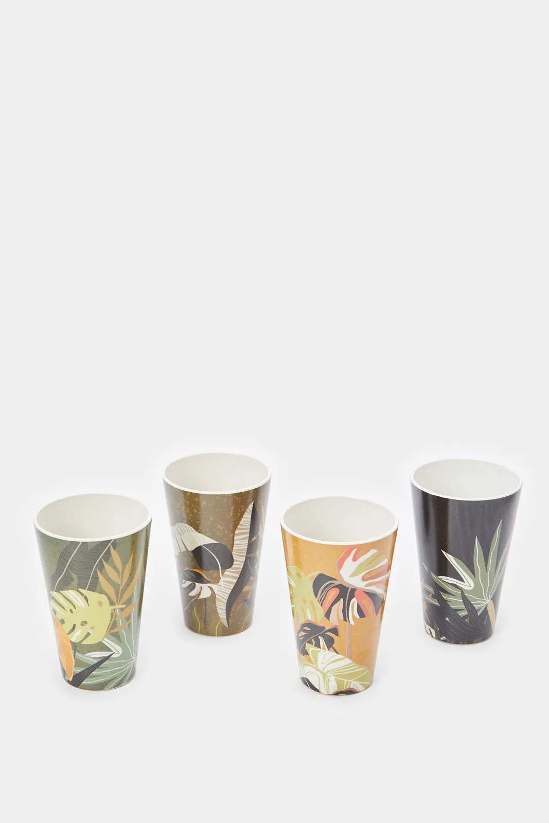 Assorted Printed Bamboo Glass Set (4 Piece)