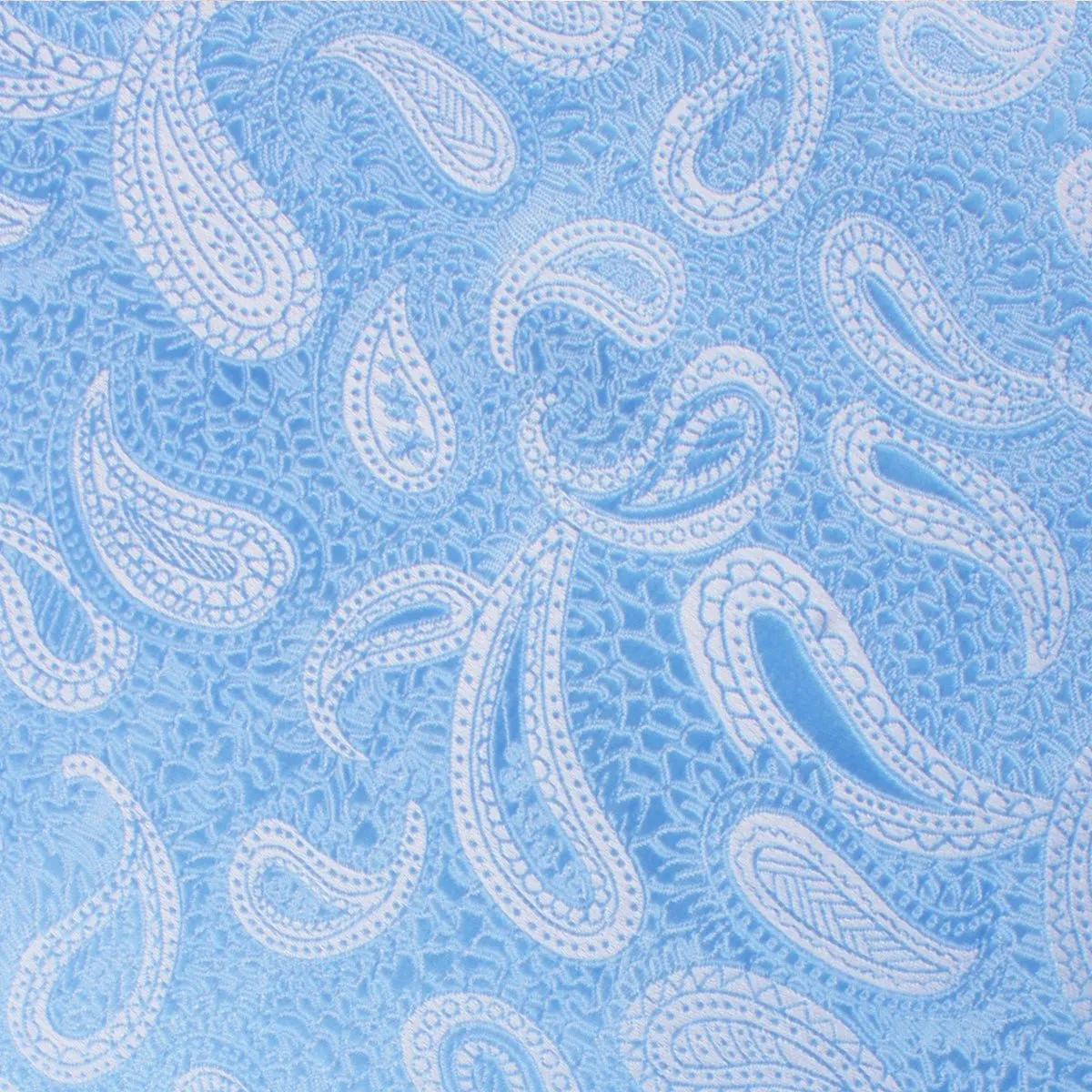 Baby Blue Teardrop Paisley Self Bow Tie
