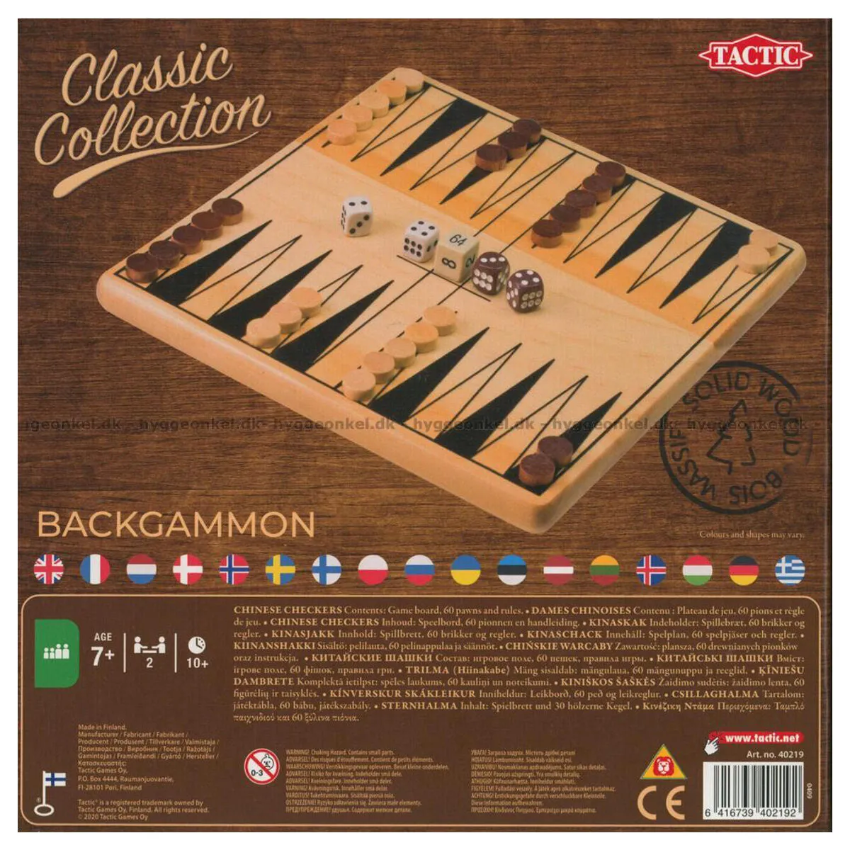 Backgammon Classic Collection Wooden Game