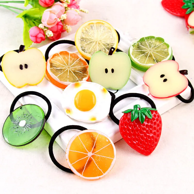 Big Size New Fashion Cute Lemon Hair Ropes Fruit Elastic Hair Rubber Bands For Women Girls Hair Ornaments Accessories Headbands