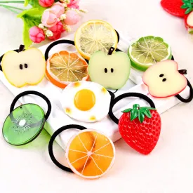 Big Size New Fashion Cute Lemon Hair Ropes Fruit Elastic Hair Rubber Bands For Women Girls Hair Ornaments Accessories Headbands