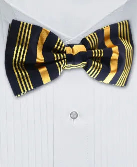 Black and Yellow Gold Striped Bow tie