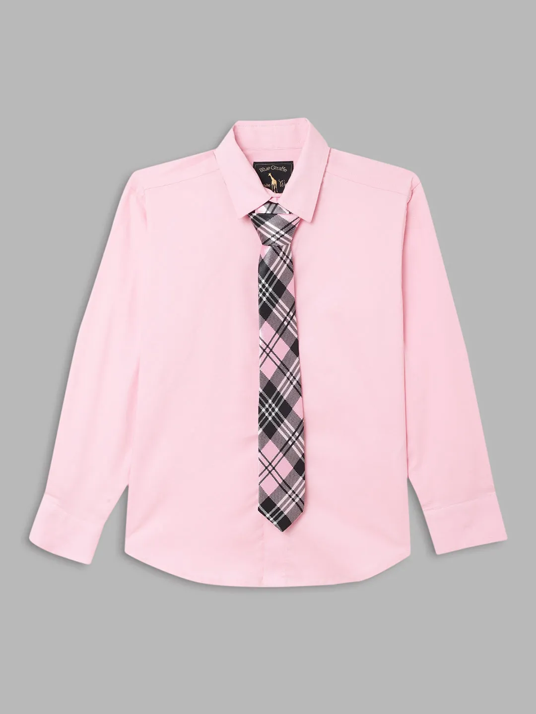 Blue Giraffe Boys Black Solid Collar Suit
