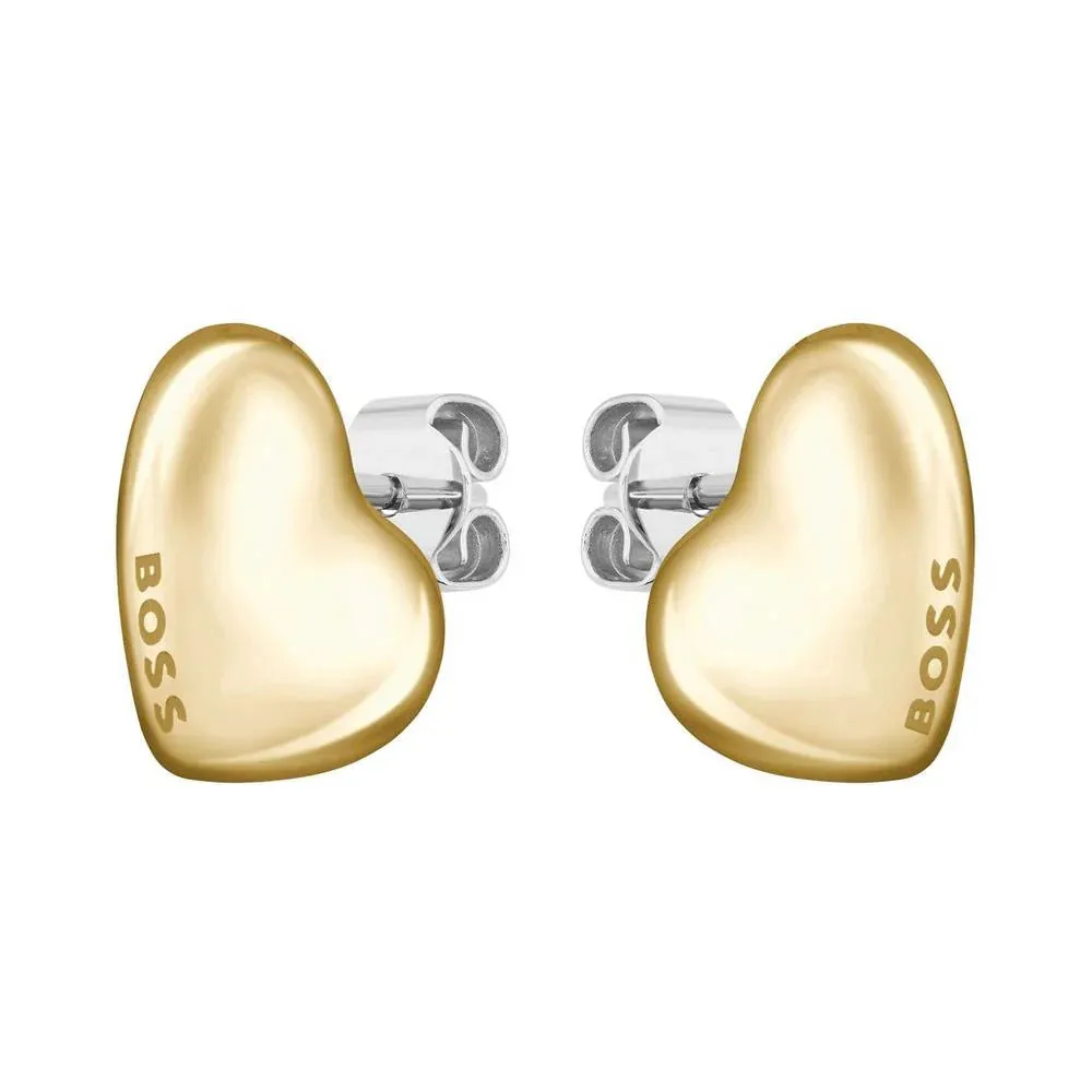 BOSS Stainless Steel Honey Heart Earrings