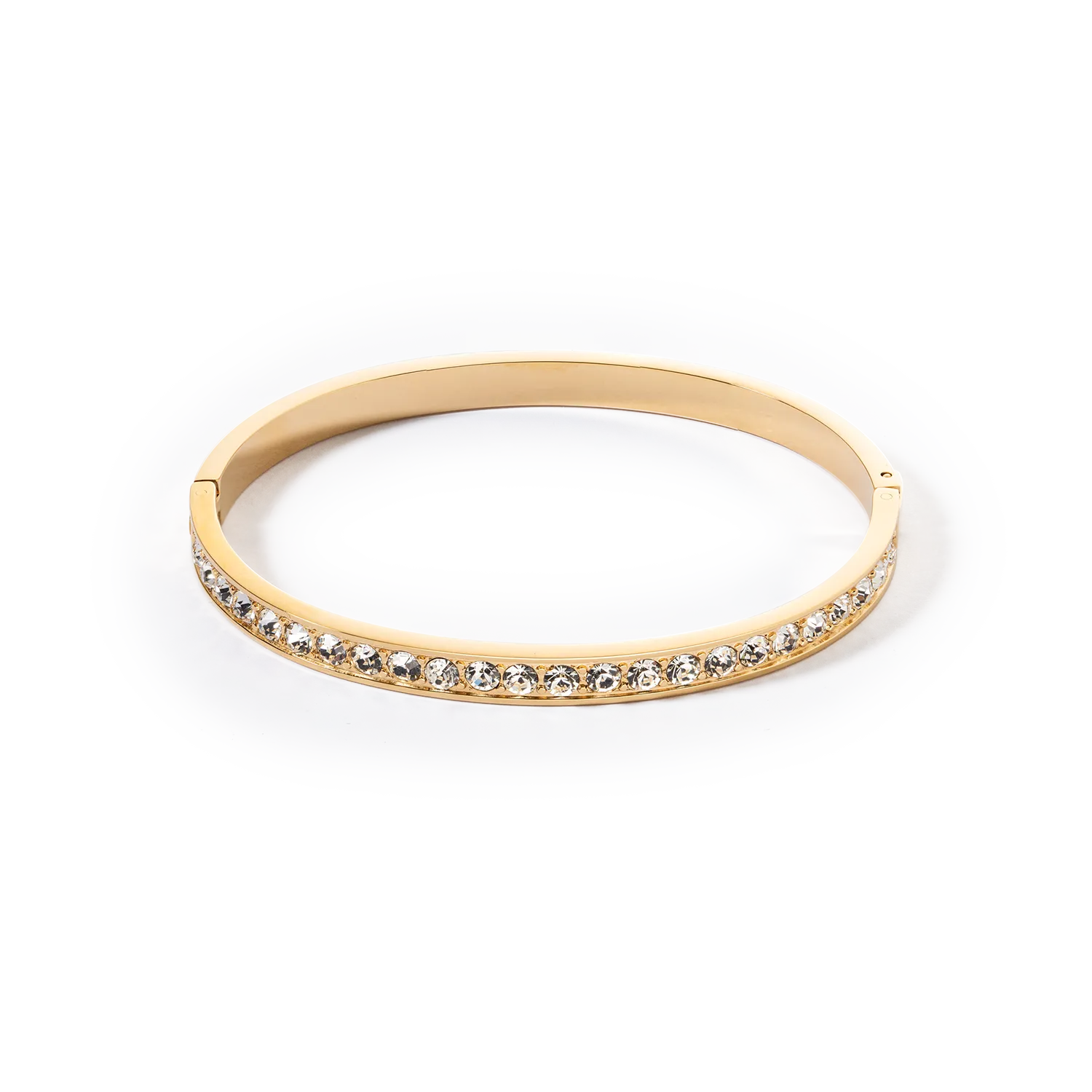 Bracelet stainless steel & crystals gold crystal (size 19 cm)
