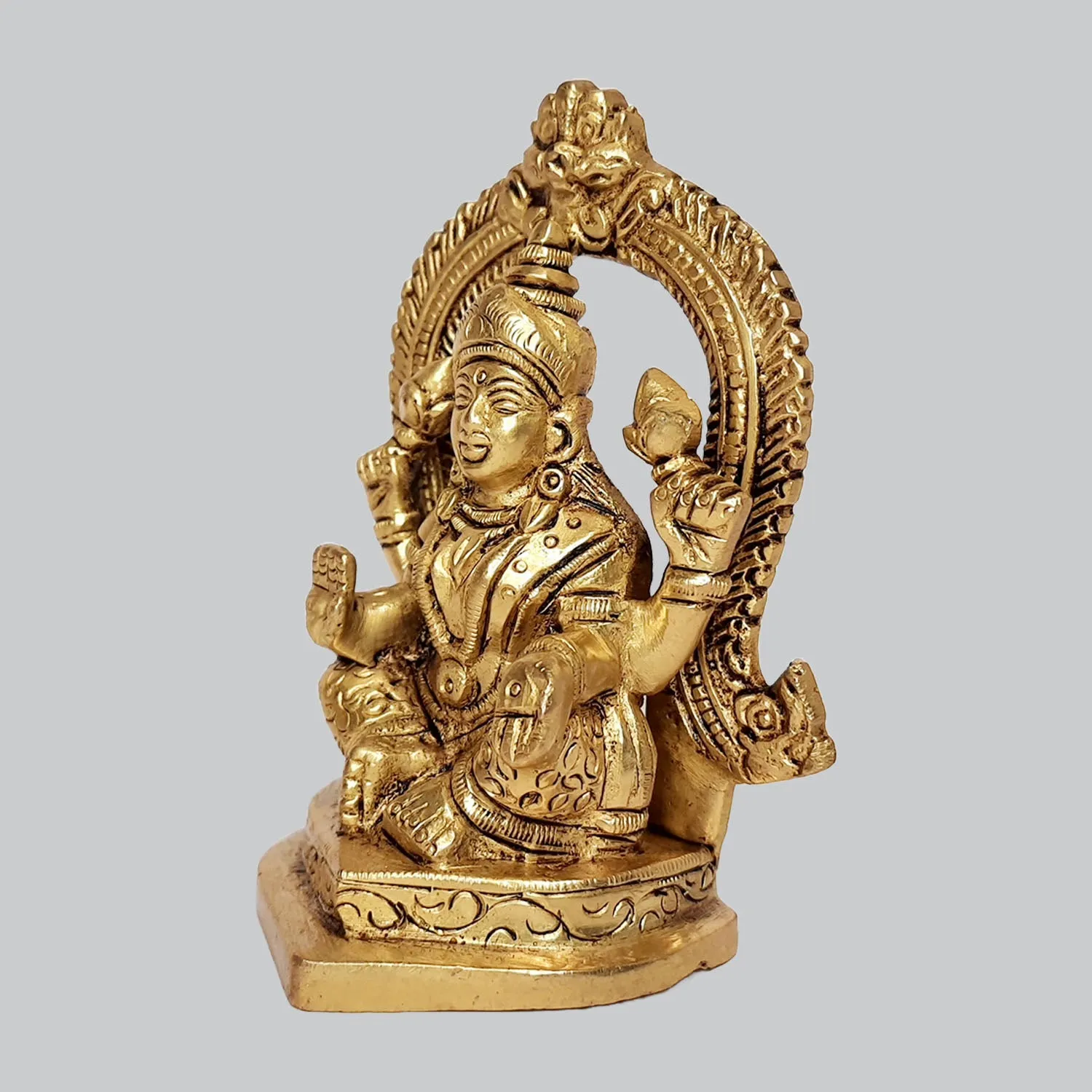Brass Laxmi Sitting in Arch 4.5 in