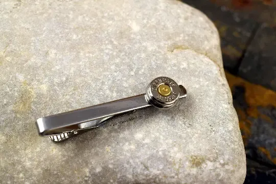 Bullet Tie Clip, 9mm, 38 Special, 40 Cal Nickel Bullet Tie Clip