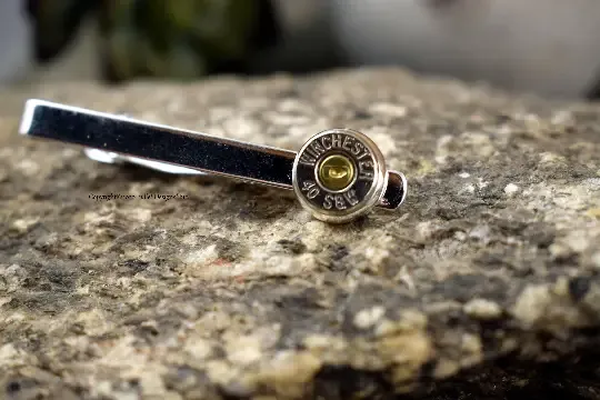 Bullet Tie Clip, 9mm, 38 Special, 40 Cal Nickel Bullet Tie Clip