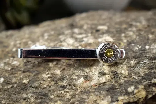 Bullet Tie Clip, 9mm, 38 Special, 40 Cal Nickel Bullet Tie Clip