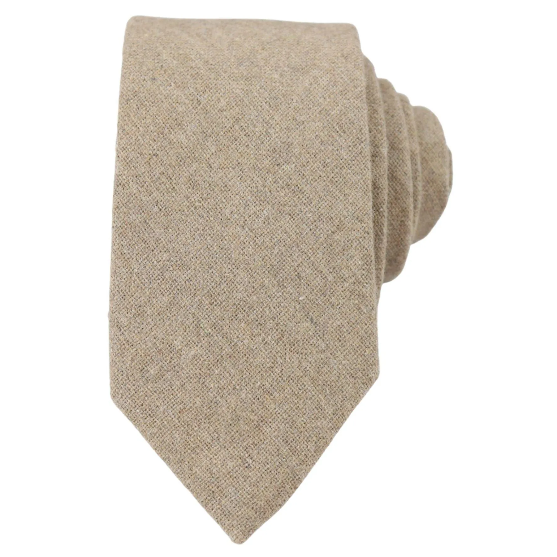 Camel Beige Oak Tweed Tie Hankie Hankerchief 2" Smart Formal Vintage Classic