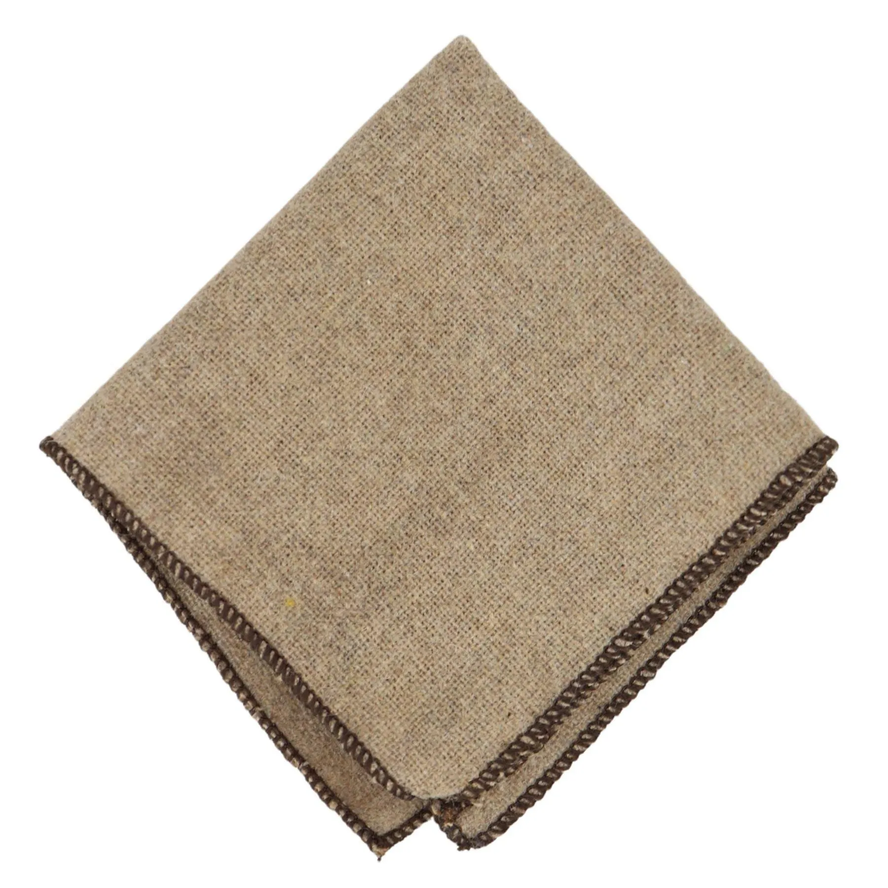 Camel Beige Oak Tweed Tie Hankie Hankerchief 2" Smart Formal Vintage Classic