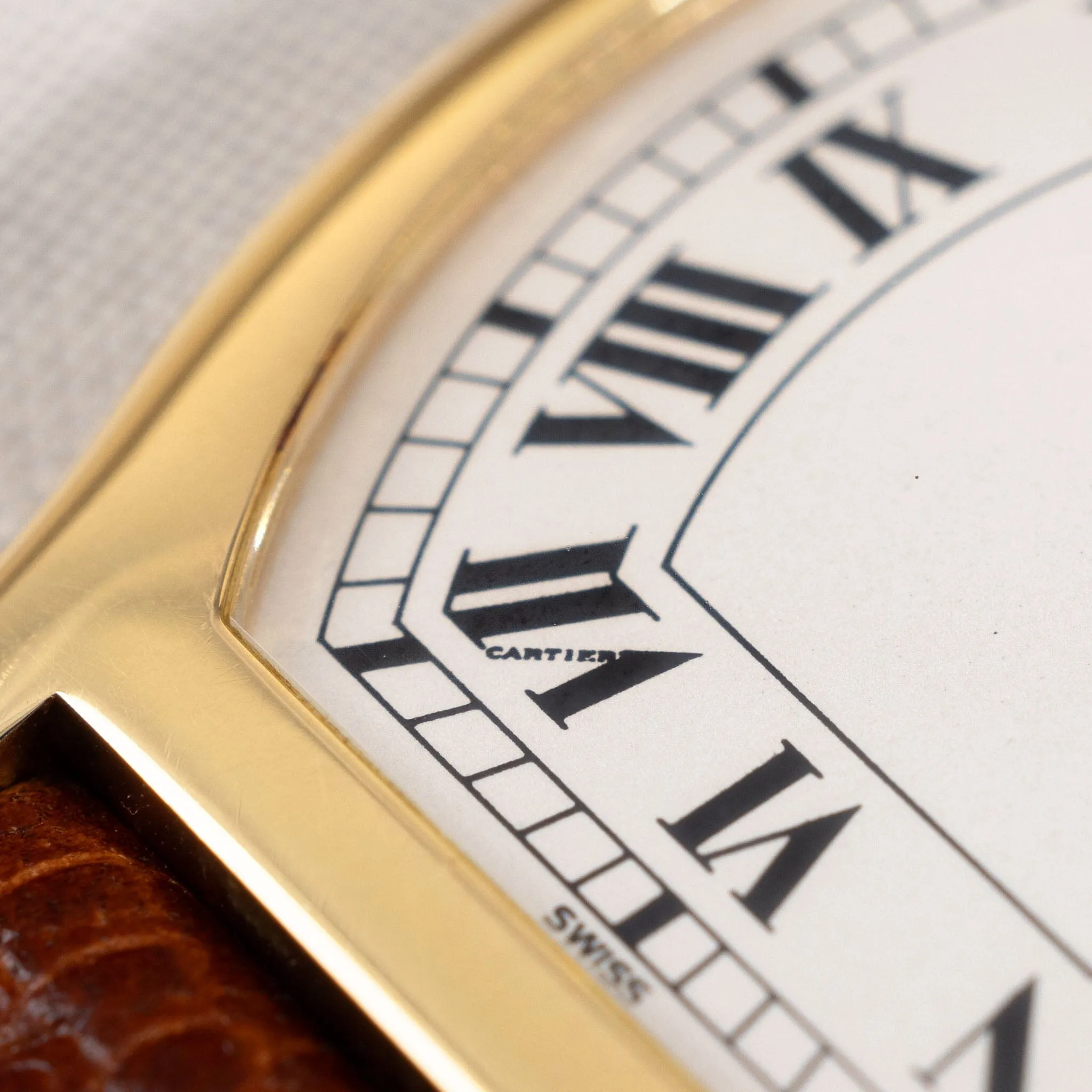 Ultra-Thin Cartier Tortue Watch in 18kt Yellow Gold with Box and Papers
