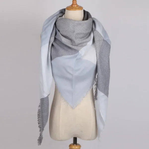Cashmere Autumn Plaid Wool Scarves Blanket