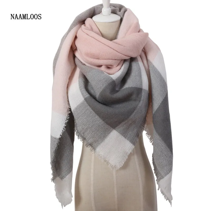 Cashmere Autumn Plaid Wool Scarves Blanket