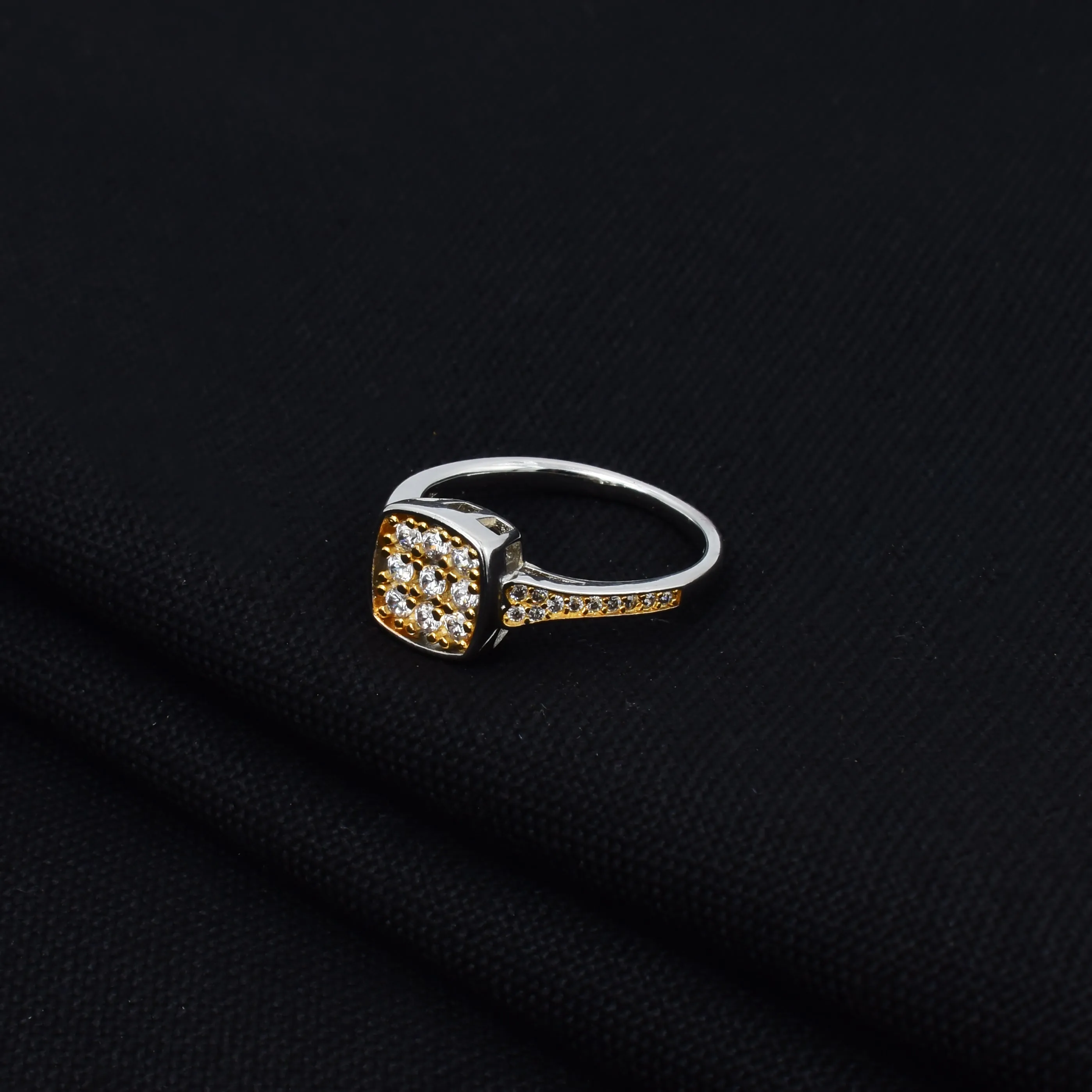Charming Silver Ring with Multicolored Stones
