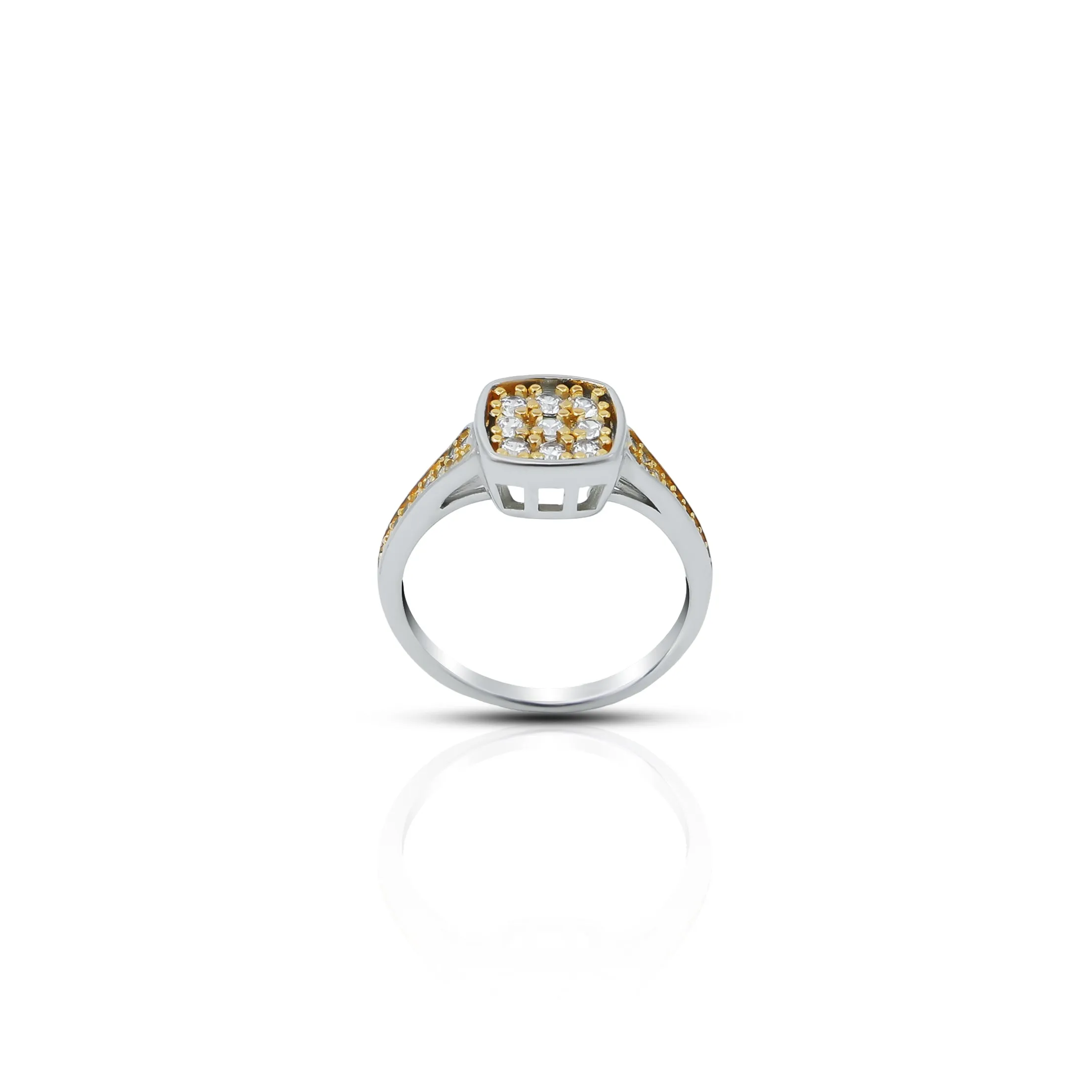 Charming Silver Ring with Multicolored Stones
