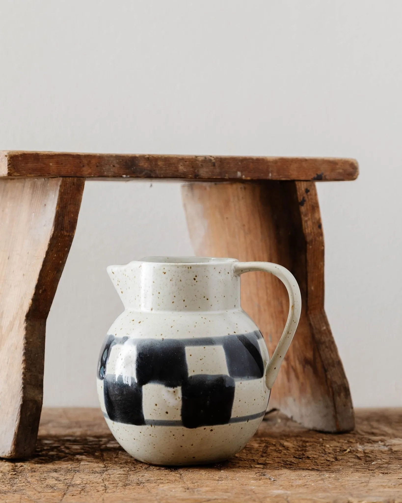 Checkmate Stoneware Pitcher I