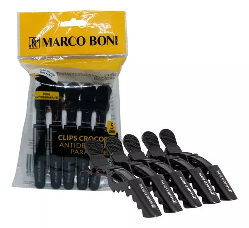CLIPS CROCODILO ANTIDERRAPANTE PARA CABELO MARCO BONI 5 UN.