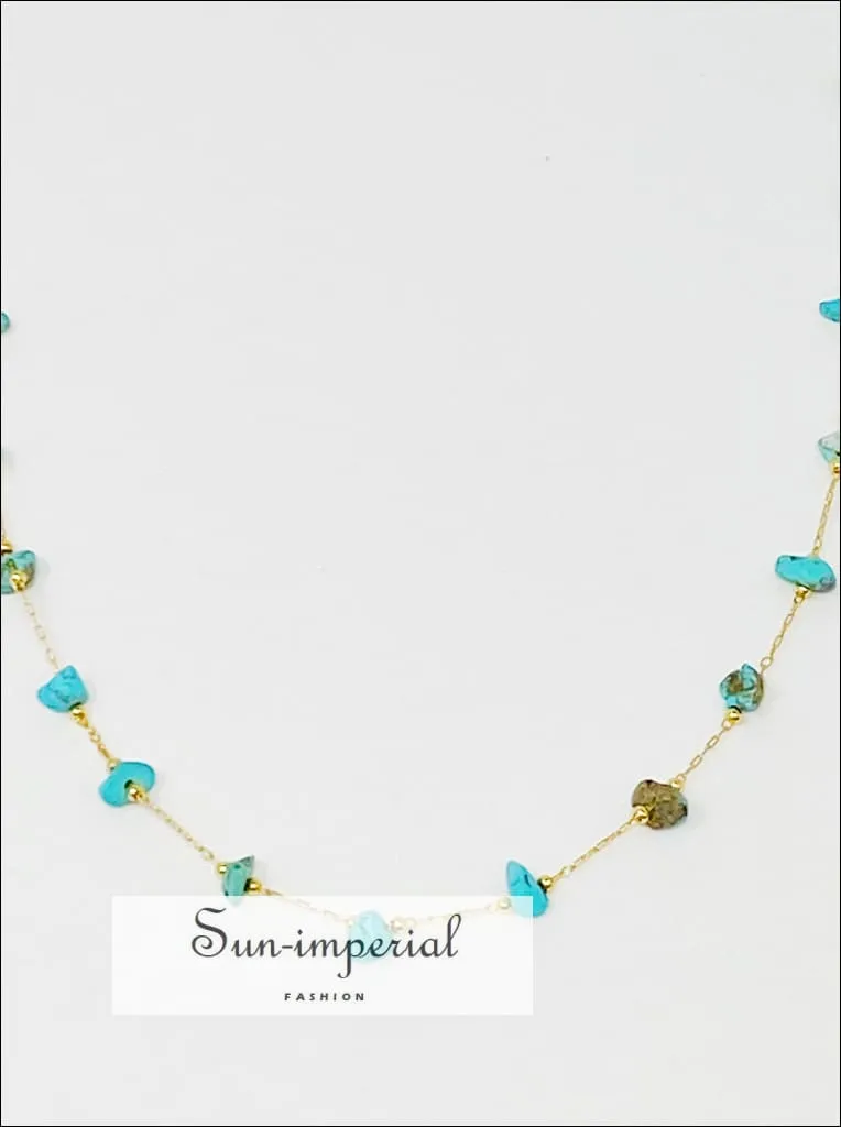 Colorful Pebble Stone Necklace