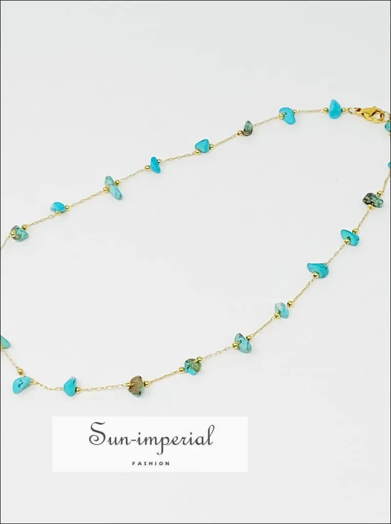 Colorful Pebble Stone Necklace