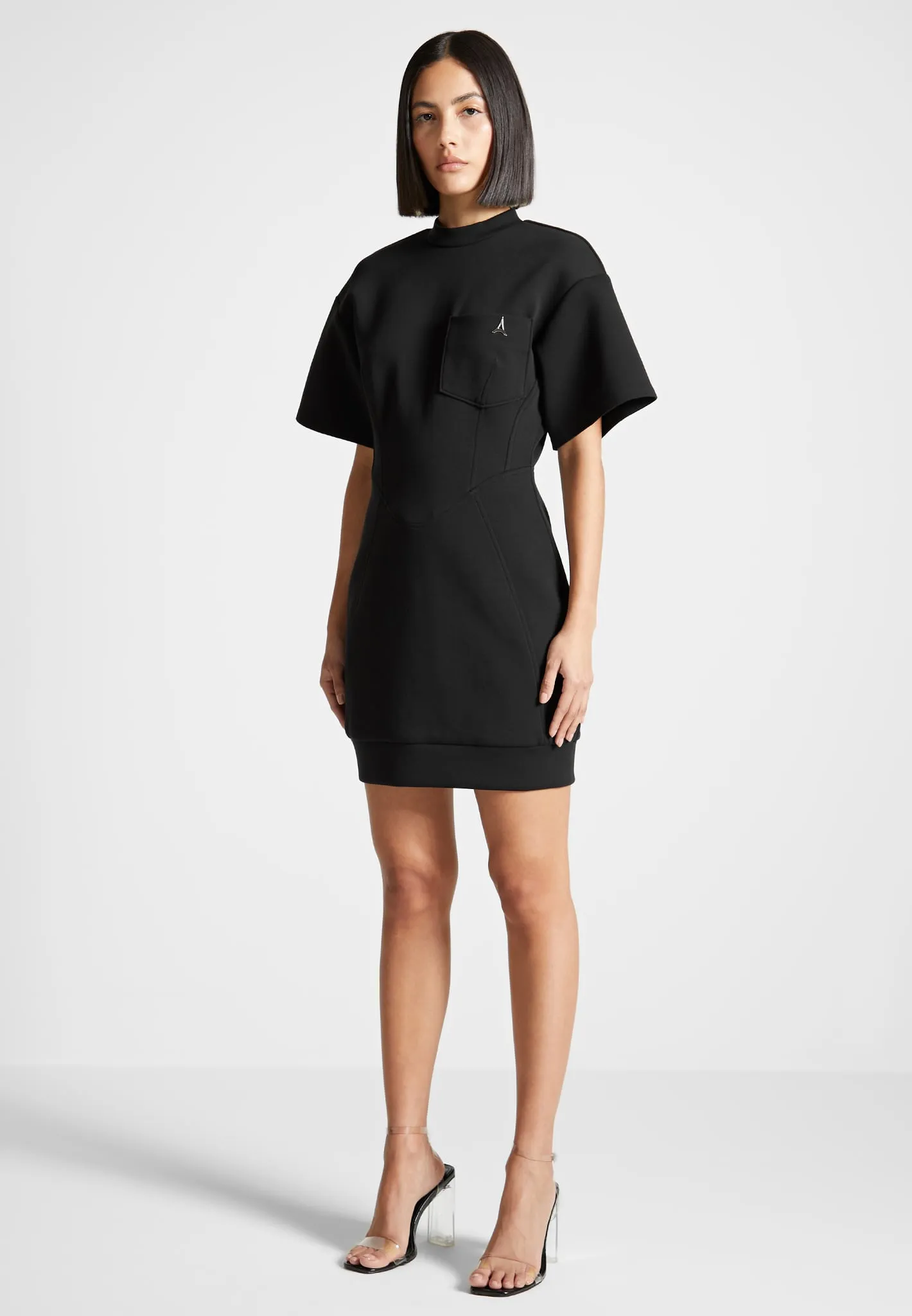 Chic Black Corset-Style T-Shirt Dress for Effortless Elegance